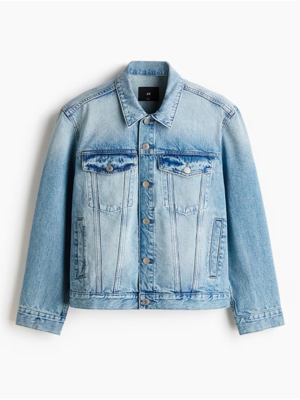 H&M Light Wash Denim Jacket in Pale Blue
